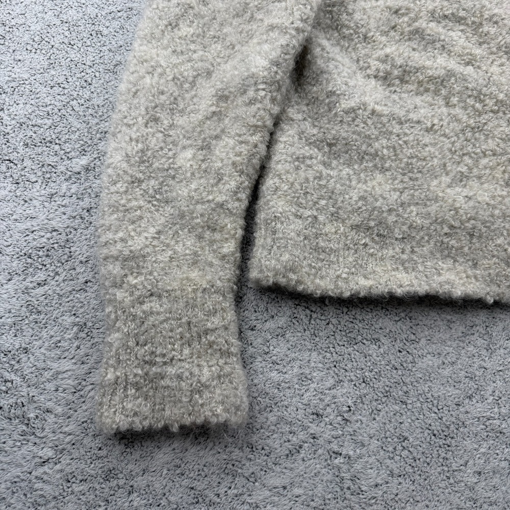COS Sweater Women Medium Beige Cropped Boxy Oversized Mohair Wool Blend Pullover - Picture 4 of 12